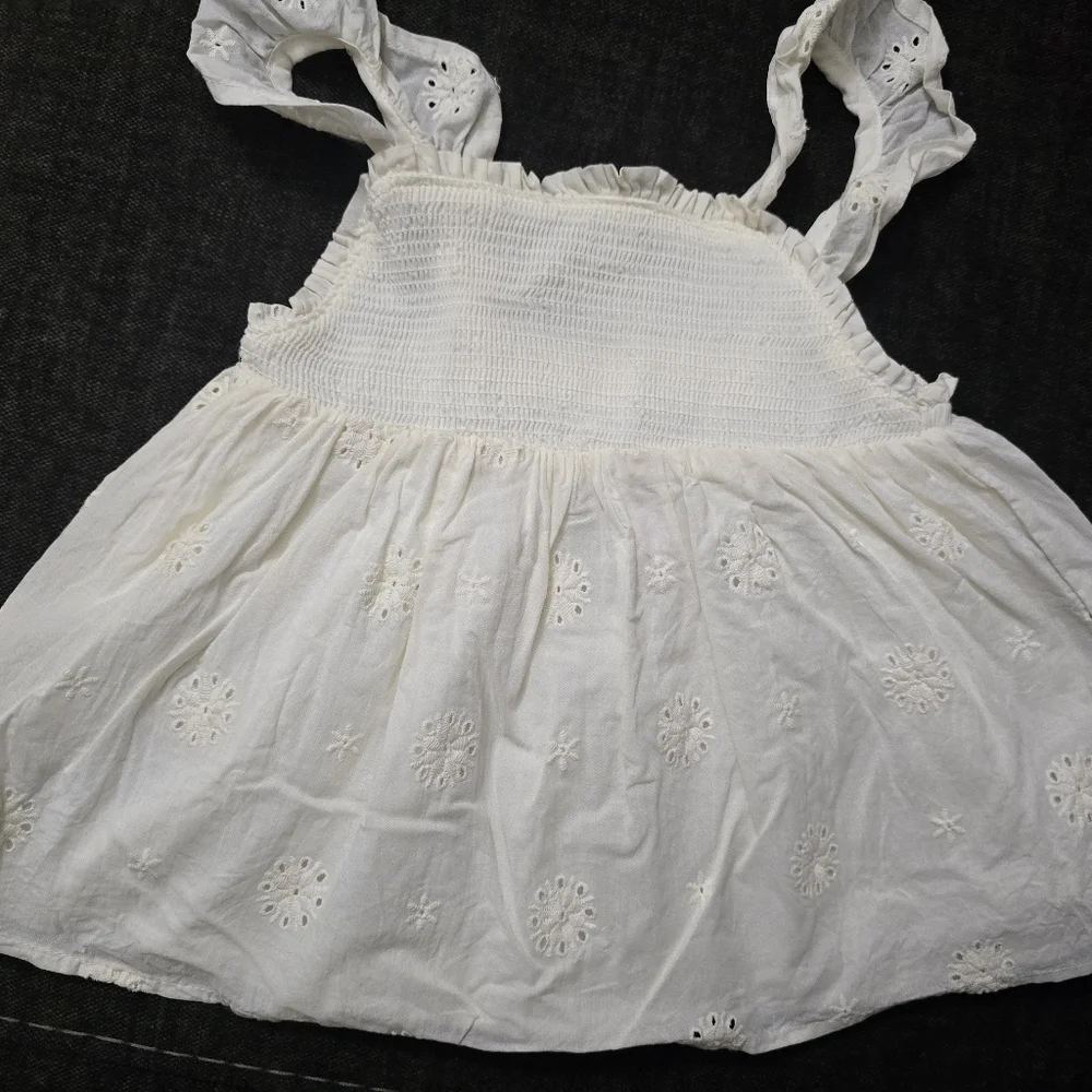 Tommy Bahama White Dress with Red Tights
